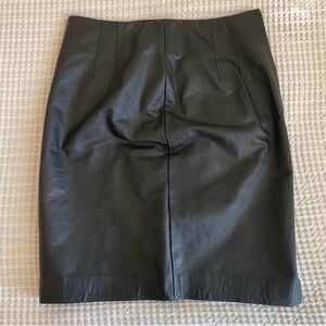 VINTAGE 100% Leather Pencil Skirt in Black